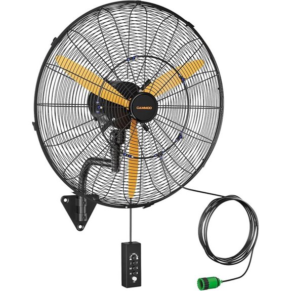 24 Inch Oscillating Misting Wall Mount Fan