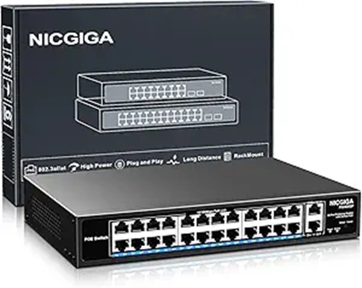 NICGIGA 24-Port PoE+ Unmanaged Switch