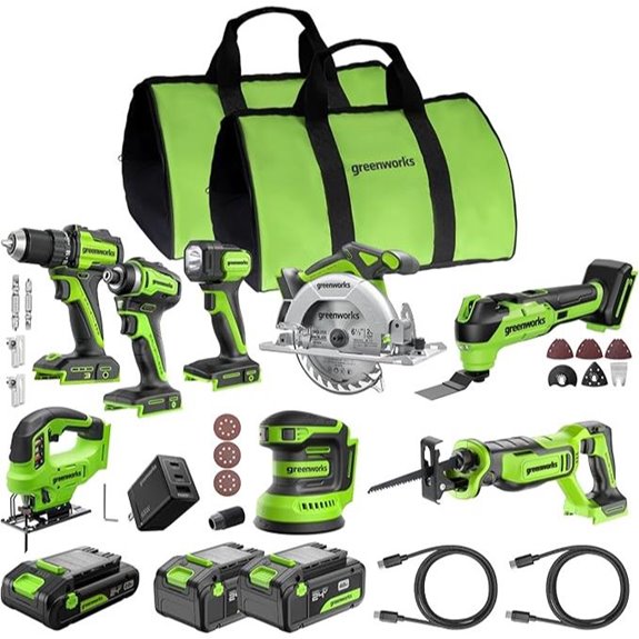 GREENWORKS 24V 8-Tool Combo Kit with Batteries