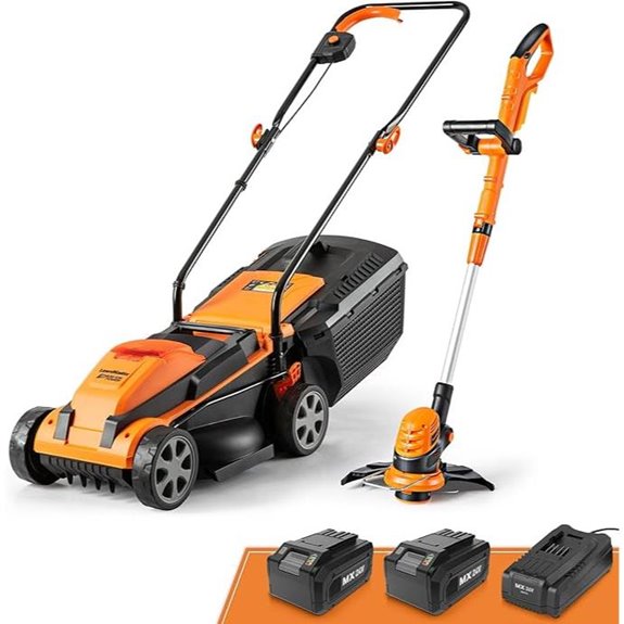 LawnMaster 24V Max Lawn Mower and Grass Trimmer Combo