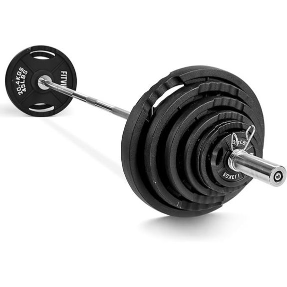 Fitvids 255lb Olympic Cast Iron Barbell Set