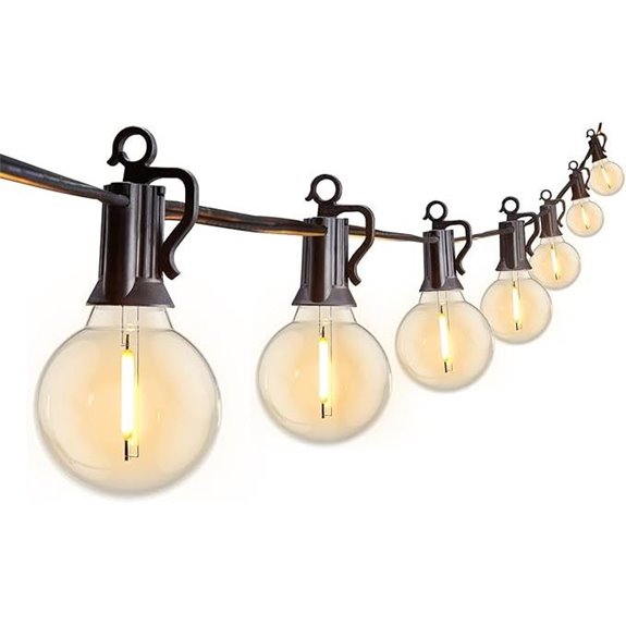 Outdoor String Lights 25 Feet with Edison Bulbs