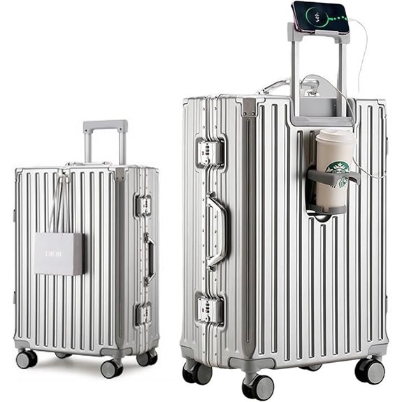 HotWay 26-Inch Aluminum Frame Hard Shell Suitcase