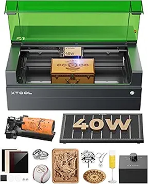 xTool S1 40W Laser Engraver & Cutter Rotary Bundle