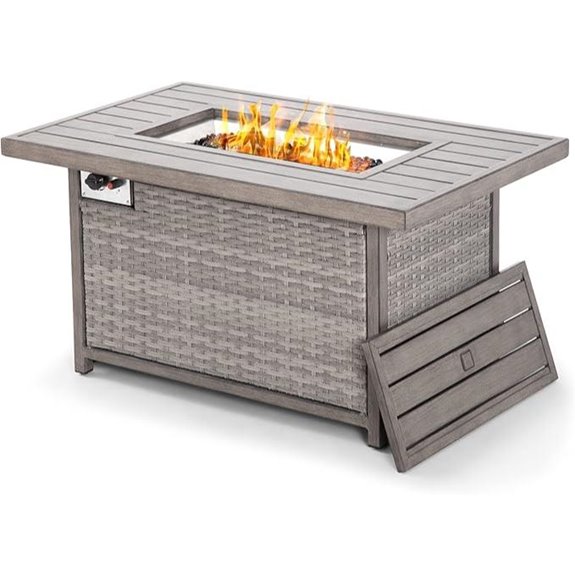 HAPPATIO 48inch Aluminum Patio Fire Pit Table