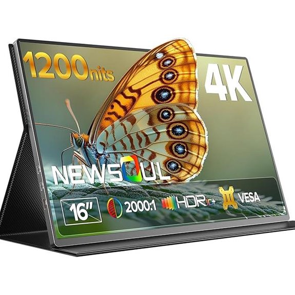 Newsoul 4K Portable Monitor with VESA and Protective Case