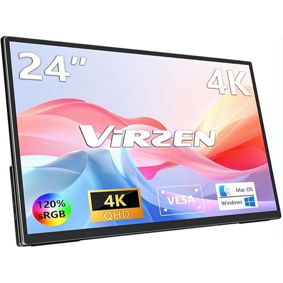 4K 24” Portable Monitor with Speakers and VESA