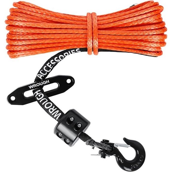 Synthetic Winch Rope Kit with Steel Hook (50 Ft)
