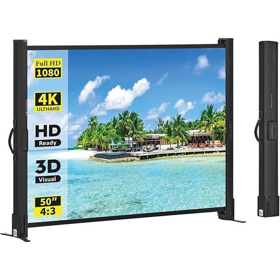Portable Projector Screen with Stand 50 Inch