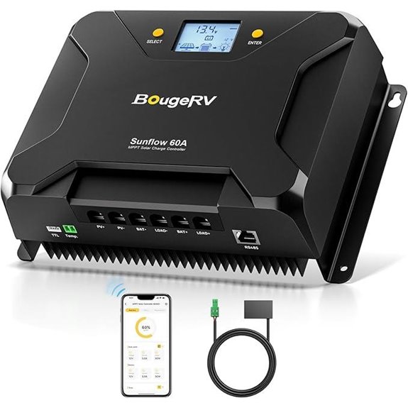 BougeRV 60A MPPT Solar Charge Controller with App