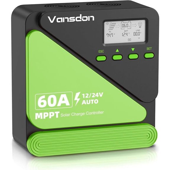 60A MPPT Solar Charge Controller with LCD and USB