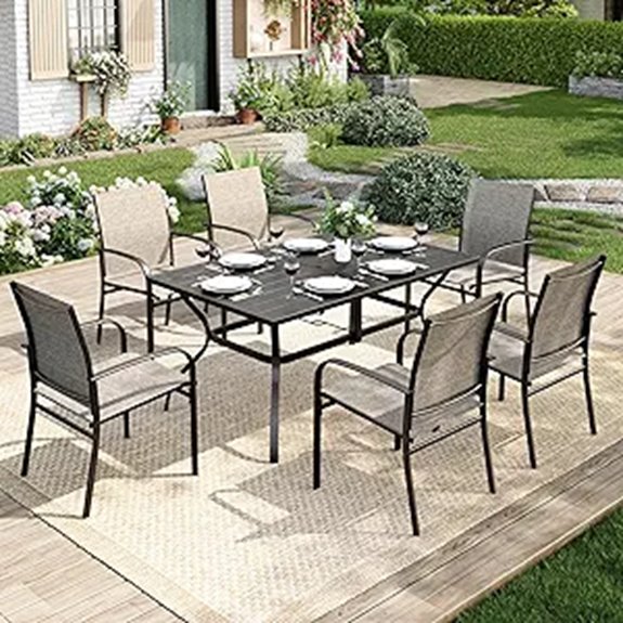Patio Dining Set for 6 with Rectangular Table