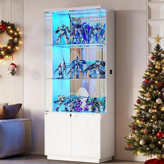 Lvifur 71” Glass Display Cabinet with Lights