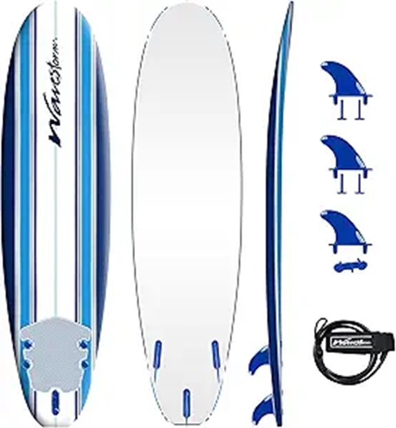 Wavestorm 7ft Foam Surfboard with Accessories