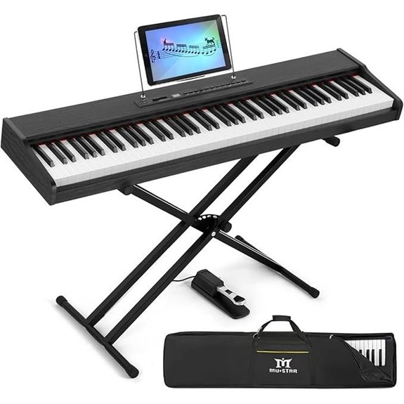 MUSTAR 88-Key Weighted Digital Piano with Stand