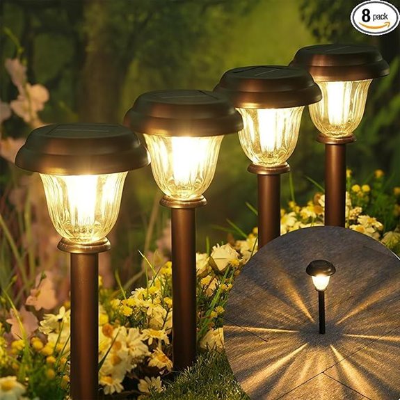DERAYSION 8 Pack Solar Pathway Lights