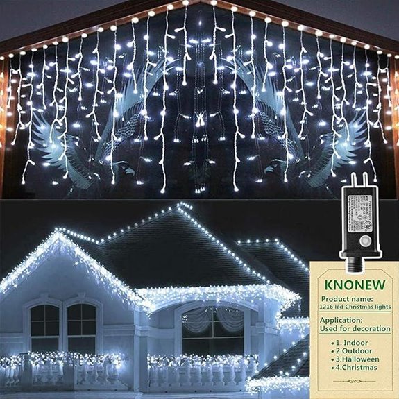 KNONEW 99FT LED Christmas Curtain String Lights