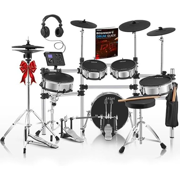 AKLOT Acoustic Electric Drum Set with Mesh Pads