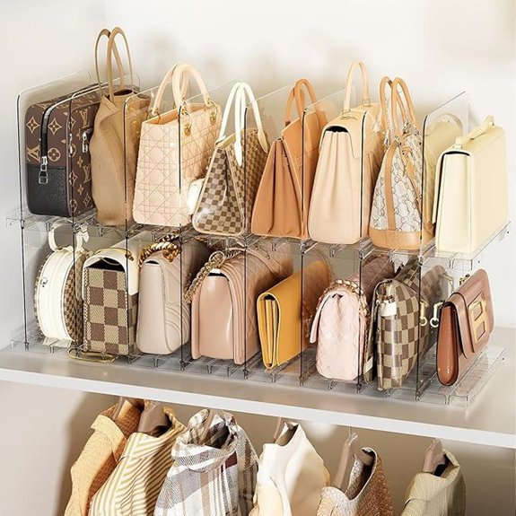 Acrylic Purse & Bag Organizer Dividers (4-Pack)