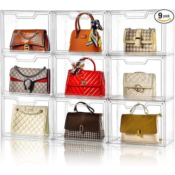 Acrylic Purse Organizer with Magnetic Door (9 Pack)