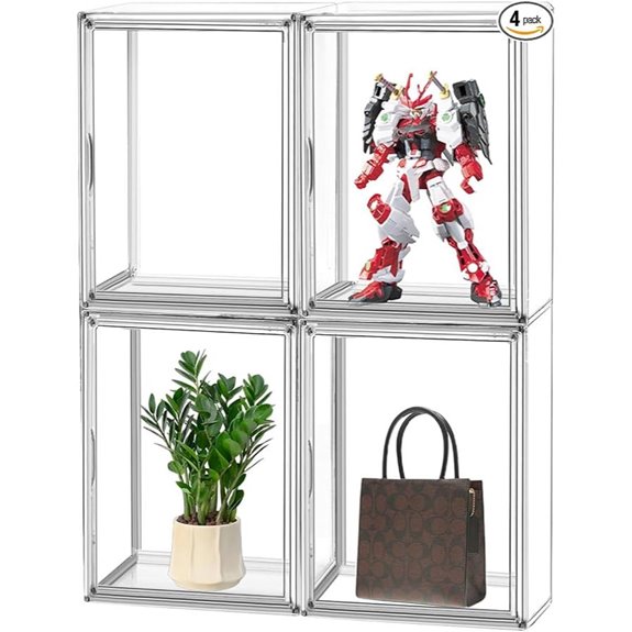 4-Pack Large Acrylic Purse Organizer with Magnetic Door
