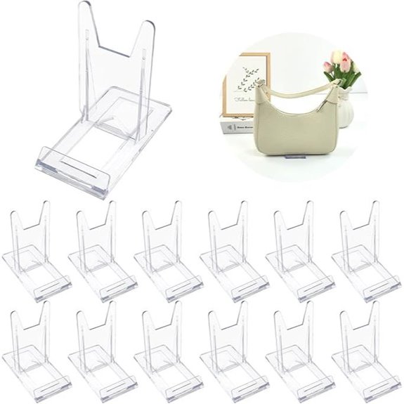 Adjustable Clear Acrylic Purse Display Stand (12 Sets)