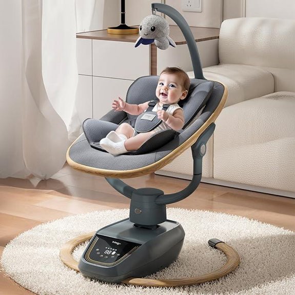 Trimigo Baby Swing with Adjustable 3D Seat and Remote