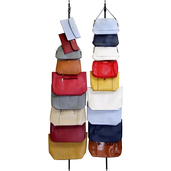 Handbag & Purse Organizer for 18 Bags Adjustable Clips