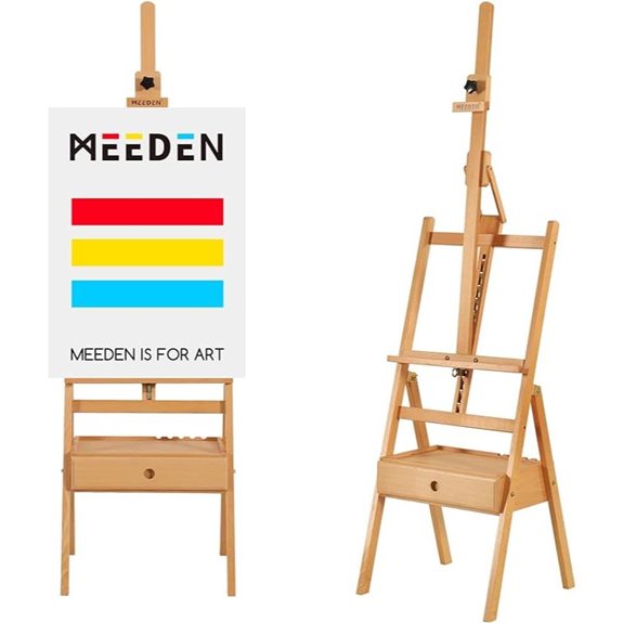MEEDEN Adjustable Beech Wood Artist Easel with Storage