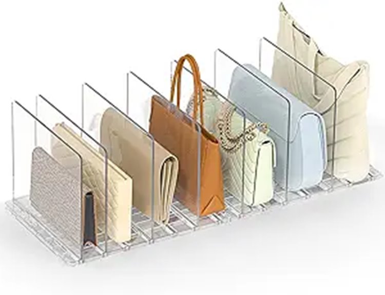 Adjustable Clear Handbag Organizer Shelf for Closet