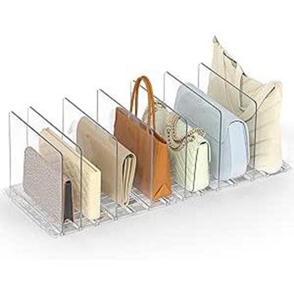 Adjustable Clear Purse Organizer for Closet Storage