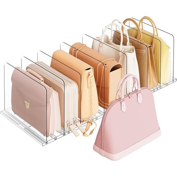 Criusia Adjustable Closet Purse Organizer Rack