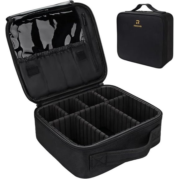 Relavel Makeup Train Case with Adjustable Dividers