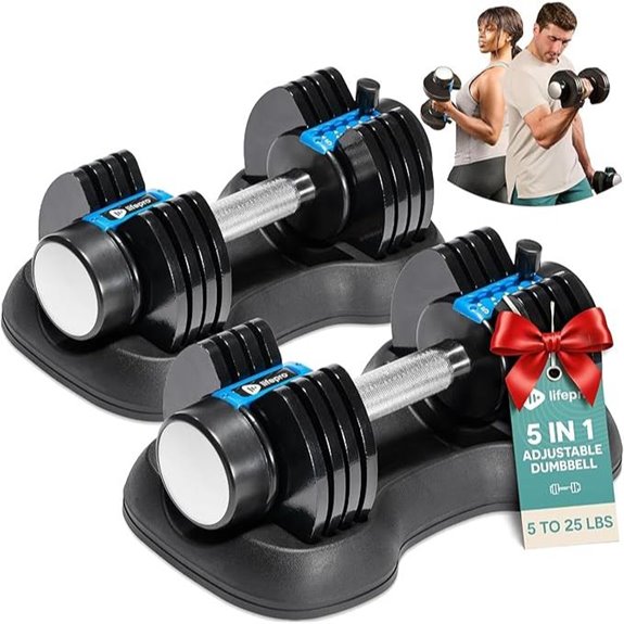 Lifepro Adjustable Dumbbells Set with Rack