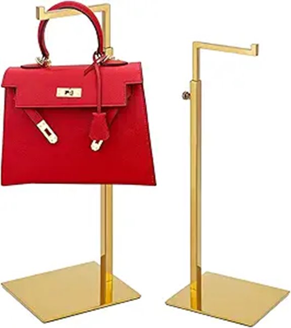 Gold Purse Display Stand 2 Pack Adjustable Height