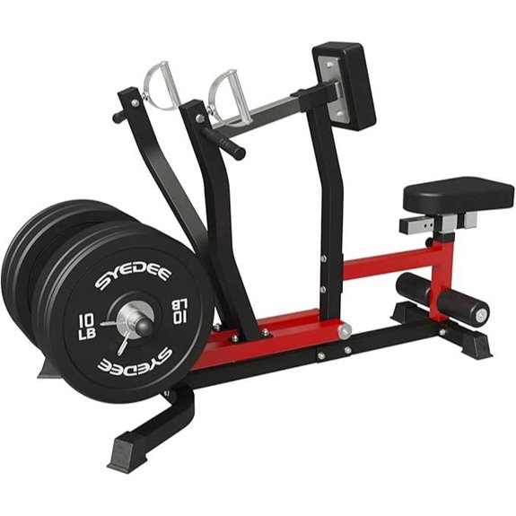 Seated Row Machine with Adjustable Arms and Multiple Grips