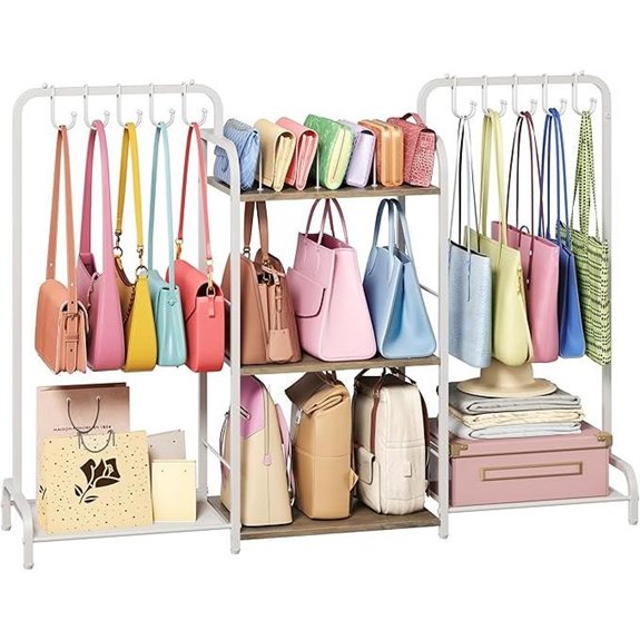 Purse Organizer with Hangers and Adjustable Hooks