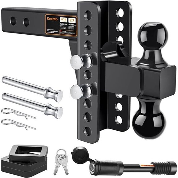 Adjustable Trailer Hitch with 2-Inch Receiver