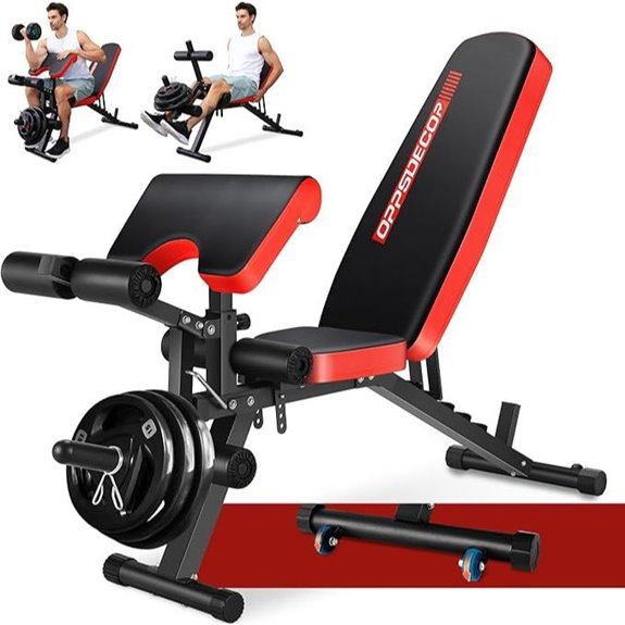OPPSDECOR Adjustable Weight Bench for Home Gym