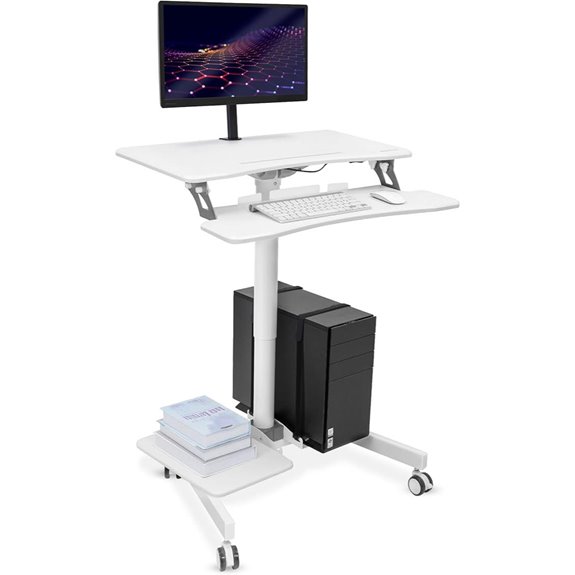 Mount-It! Height-Adjustable Mobile Computer Cart