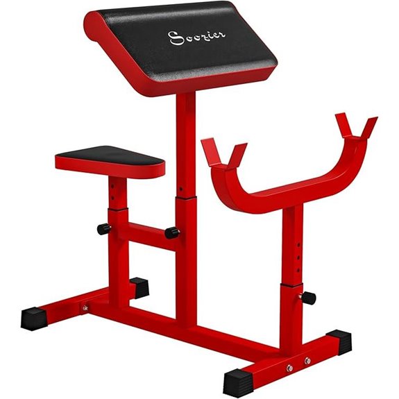 Soozier Adjustable Preacher Curl Bench with Rack
