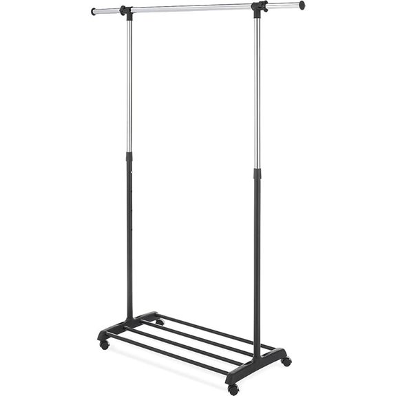 Whitmor Adjustable Rolling Garment Rack
