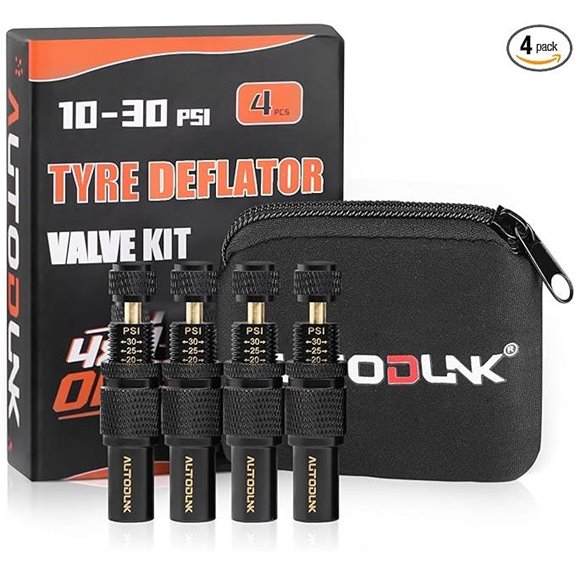 Adjustable Auto-Stop Tire Deflator Valve Kit (4 PCS)