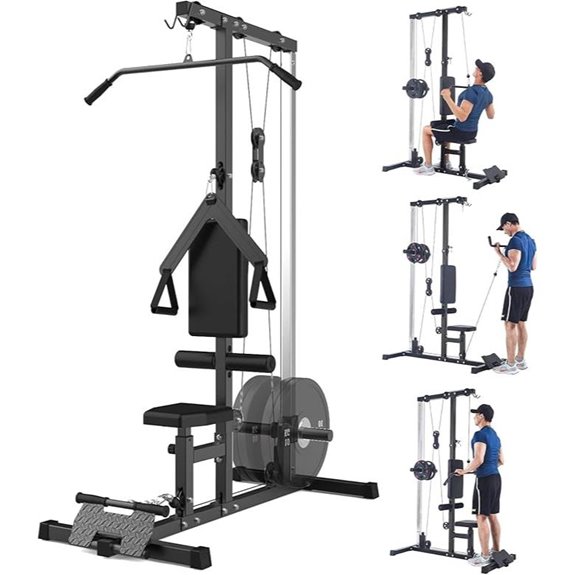 Wall-Mounted LAT Pulldown Machine with Adjustable Height