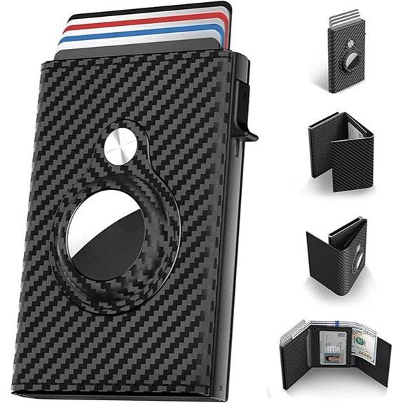 Men's RFID Minimalist Wallet with Air Tag Slot