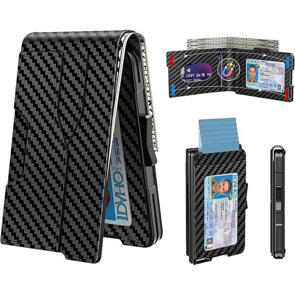 Men's Slim RFID Carbon Fiber Wallet with ID Window