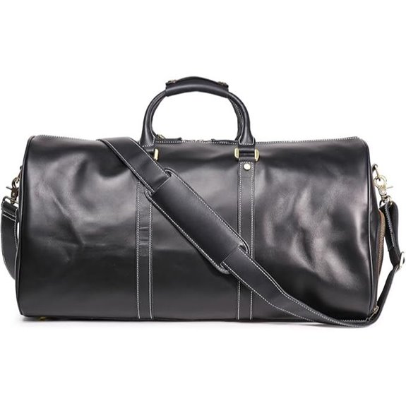 Men's Leather Duffle Bag for Travel and Gym