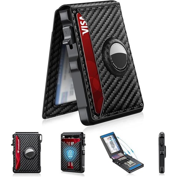 Men's RFID Wallet with AirTag Slot and Carbon Fiber