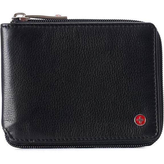 Alpine Swiss Logan RFID Bifold Wallet with Zip