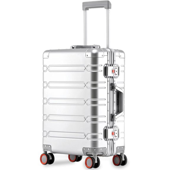Aluminum 24 Checked Luggage with Spinner & TSA Lock
